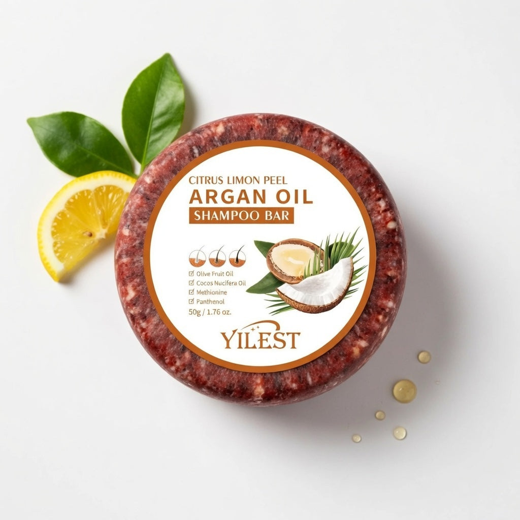 Champú Sólido de Argán Anticaída 100% Natural – Reparación e Hidratación para Cabello Fuerte y Sin Frizz