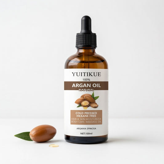 Sèrum d'oli d'argan 100% marroquí. Per cabell, pell i cos. Realça la brillantor i la suavitat. Hidratant multiusos.