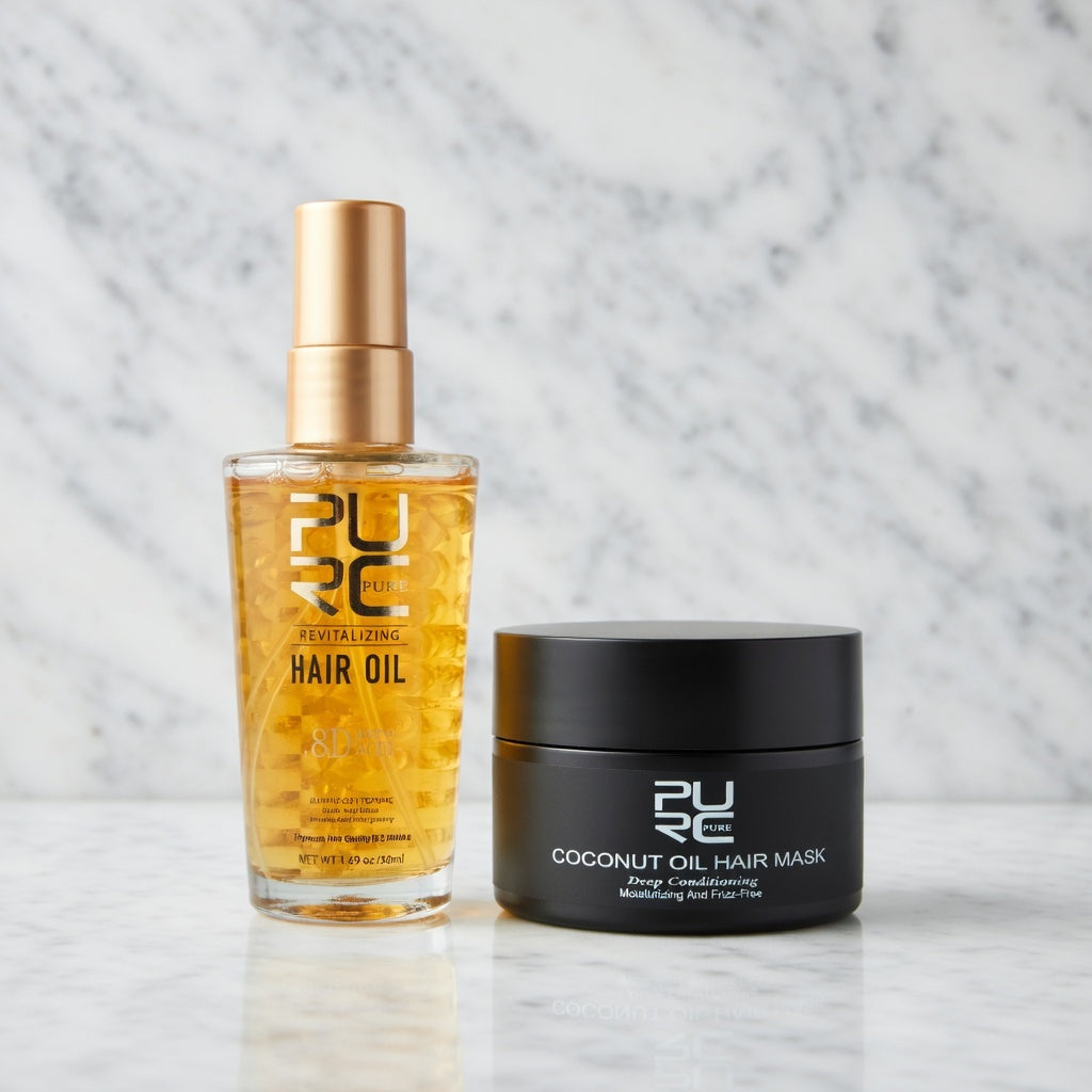 Màscara capil·lar amb oli d'argan i oli de coco. Nutritiva, suavitzant, reparadora, per a cabells danyats, brillantor, tractament suau per als cabells. Cura dels cabells.
