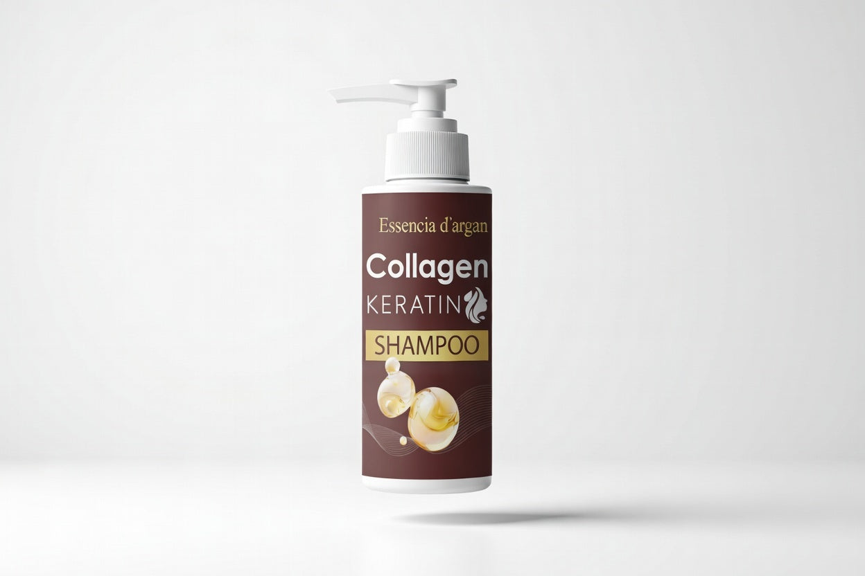 Xampú amb oli d'argan per a cabells secs. Brillantor suau i textura lleugera.